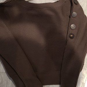 Zara knit long sleeve chenille with shoulder buttons